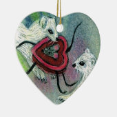Valentinsgrußweasel-Verzierung Keramikornament (Rechts)