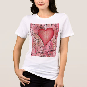 Valentinsherz abstraktes stilisiertes Design Tri-Blend Shirt