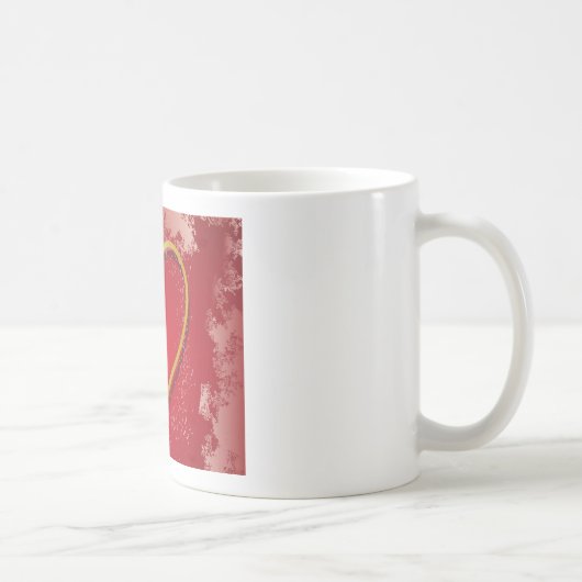 Valentinsherz auf rotem Hintergrund Kaffeetasse (Rechts)
