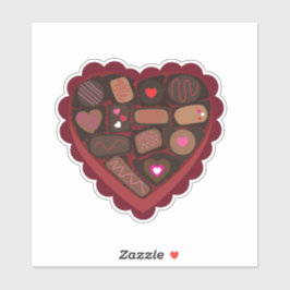 Valentinsherz-Schachtel Pralinen Aufkleber