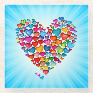 Valentinsherz-Wasserfarben-Design-57393 Glasuntersetzer