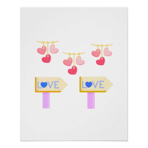Valentinsherz-Wimpelgirlande Poster