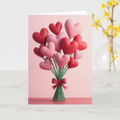 Valentinsherzen Blumenstrauß Karte (Gelbe Blume)