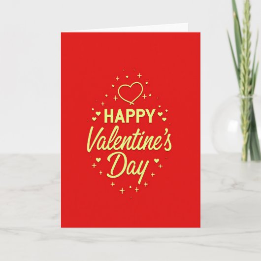 Valentinsherzen Gold Glitter Karte (Vorderseite)