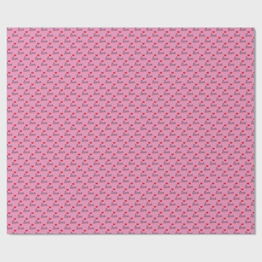 Valentinsherzen-Muster auf rosa Geschenkpapier (Flach)