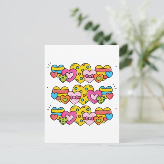 Valentinsherzen Postkarte (Stehend Vorderseite)