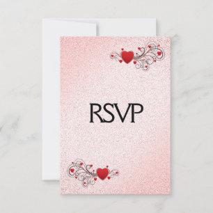 Valentinsherzen RSVP mit Menüauswahl Karte