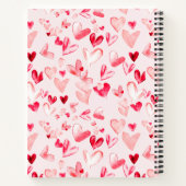 Valentinsherzen Whimsicaler Wasserfarben-Monogramm Notizblock (Rückseite)