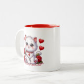 Valentinsherzen  zweifarbige tasse (Vorderseite Links)