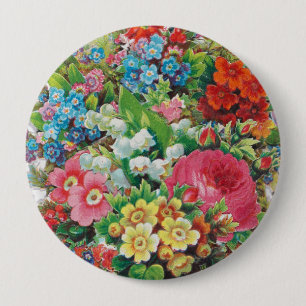 Valentinskarte aus der viktorianischen Ära, Blumen Button