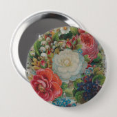 Valentinskarte aus der viktorianischen Ära, Blumen Button (Vorne & Hinten)