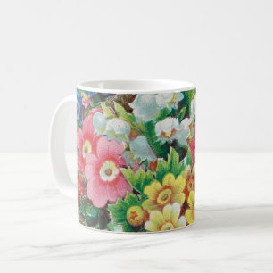 Valentinskarte aus der viktorianischen Ära, Blumen Kaffeetasse