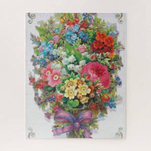 Valentinskarte aus der viktorianischen Ära, Blumen Puzzle