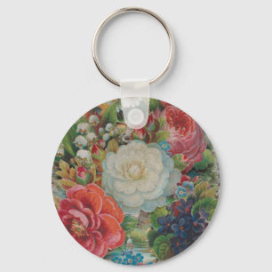 Valentinskarte aus der viktorianischen Ära, Blumen Schlüsselanhänger