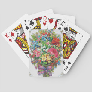 Valentinskarte aus der viktorianischen Ära, Blumen Spielkarten