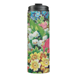 Valentinskarte aus der viktorianischen Ära, Blumen Thermosbecher