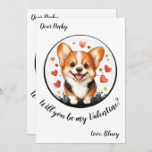 Valentinskarte Corgi Feiertagskarte (Vorne/Hinten)