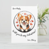 Valentinskarte Corgi Feiertagskarte (Stehend Vorderseite)