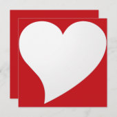 Valentinskarte des Minimalistischen weißen Herzens (Vorne/Hinten)