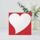Valentinskarte des Minimalistischen weißen Herzens (Stehend Vorderseite)