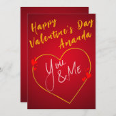 Valentinskarte des Roten Herzens Einladung (Vorne/Hinten)