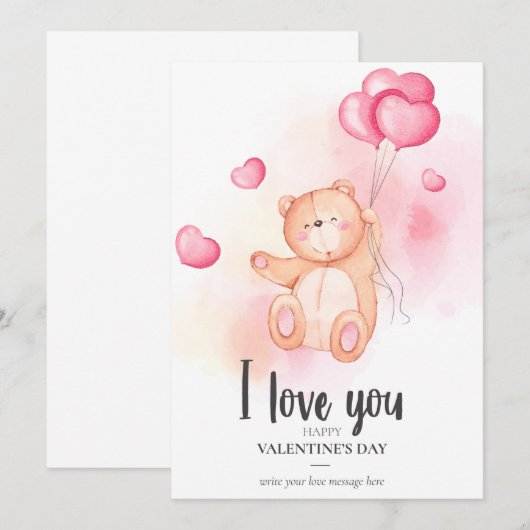 Valentinskarte Einladung (Vorne/Hinten)