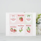 Valentinskarten für Kinder mit Erdbeeren Briefbogen (Stehend Vorderseite)