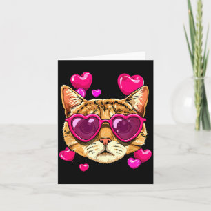 Valentinskatze Kitten mit Sonnenbrille Herz Katzen Karte