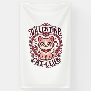 Valentinskatze Lustiges Katzenliebhaber-Design - V Banner