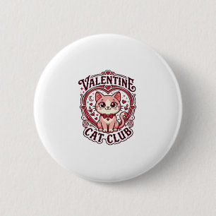 Valentinskatze Lustiges Katzenliebhaber-Design - V Button