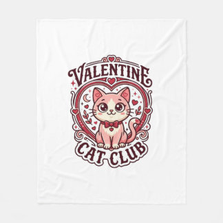 Valentinskatze Lustiges Katzenliebhaber-Design - V Fleecedecke