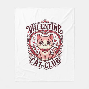 Valentinskatze Lustiges Katzenliebhaber-Design - V Fleecedecke