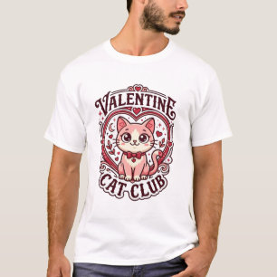Valentinskatze Lustiges Katzenliebhaber-Design - V T-Shirt