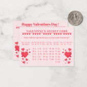 Valentinsklassenzimmerspiel-Geheimer Code Mitteilungskarte (Vorderseite/Rückseite Beispiel)