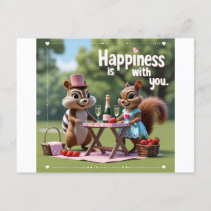 Valentinsliebe Eichhörnchen Feiertagspostkarte