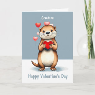 Valentinsliebe Lustiger Süßer Otter Liebt dich Enk Feiertagskarte