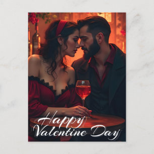 Valentinsmagie mit romantischer Zusammengehörigkei Feiertagspostkarte