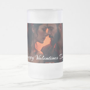Valentinsmagie mit romantischer Zusammengehörigkei Mattglas Bierglas