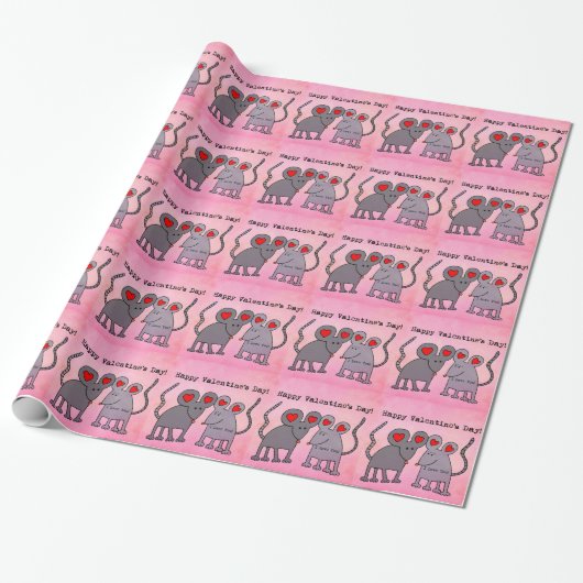 Valentinsmäuse Geschenkpapier (Ungerollt)
