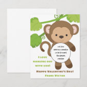 Valentinspielkarte des Affen Begleitkarte (Vorne/Hinten)