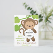 Valentinspielkarte des Affen Begleitkarte (Stehend Vorderseite)