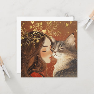 Valentinsprinzessin & ihre Katzenkatze Karte