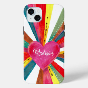 Valentinsrosa Sonnen Sonnenschein Regenbogen Retro Case-Mate iPhone Hülle