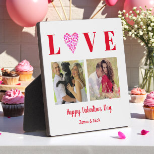Valentinsrosa Weiße Liebesfotos Fotoplatte