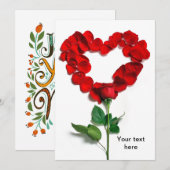 Valentinsrose Herz Feiertagskarte (Vorne/Hinten)