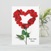 Valentinsrose Herz Feiertagskarte (Stehend Vorderseite)