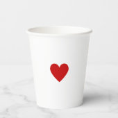 Valentinsrot-Herz Pappbecher (Rückseite)