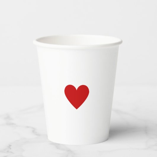 Valentinsrot-Herz Pappbecher (Vorderseite)