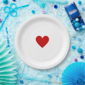 Valentinsrot Herz Pappteller (Party)