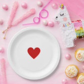 Valentinsrot Herz Pappteller (Party)